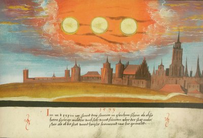 Augsburger Wunderzeichenbuch — Folio 131 Nebensonnen über Münster von Unbekannt Unbekannt